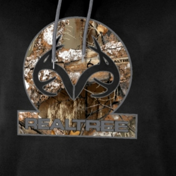 REALTREE Realtree Men's black gray fleece pullover hoodie sweatshirt NWT - Picture 2 of 2